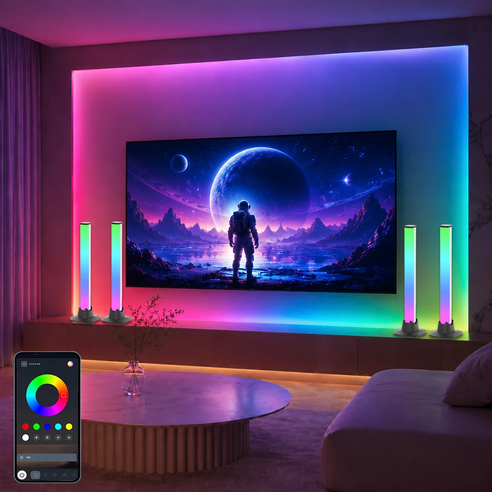 RGB LED Lights Bar Smart Setup - огляд і ціна Desk Setup With Tv
