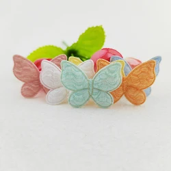 100 sztuk/partia 3.1*2.5CM motyl wyściełane aplikacje dla Craft ubrania akcesoria do szycia DIY akcesoria do włosów klip poprawki