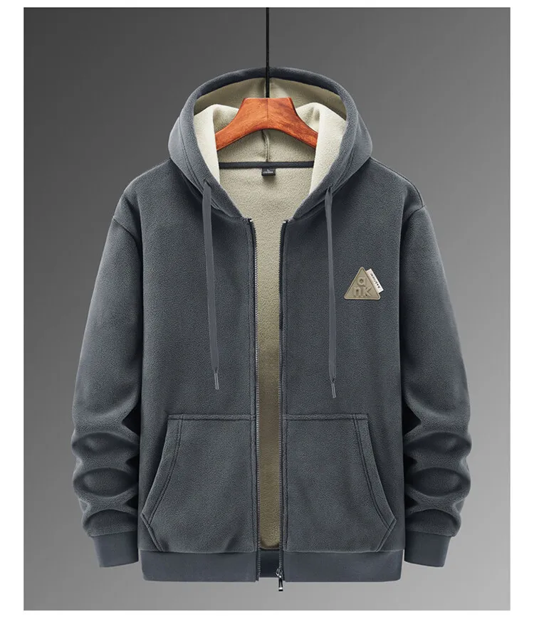 Winter Herren Woll-Hoodie-Hosen-Set, Plüsch Verdickter Warmer und Winddichter Sportanzug Herren Winter Plüsch-Hoodie Trainingsanzug 2-teiliges Set – Detail 19