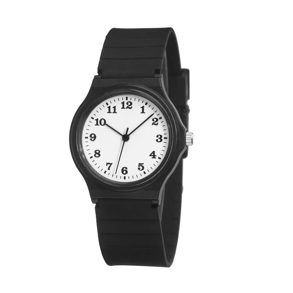 CL071 Small Case Kids Simple Plastic Watch Custom Logo Photo 4 Colors Student Wristwatch view 2