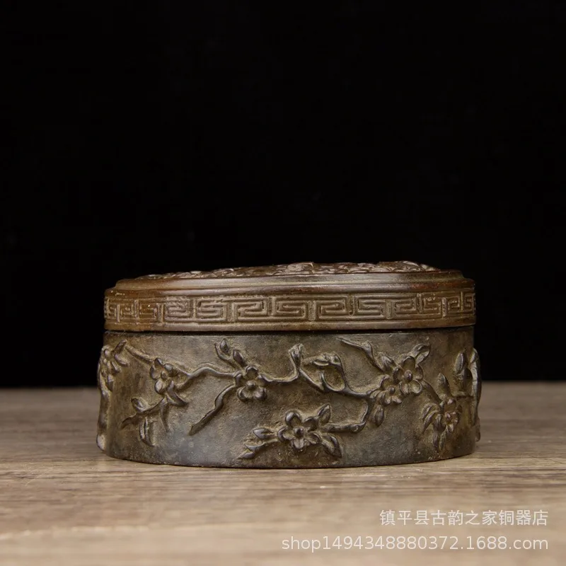 Brass Flower Full Moon Burner Incense Holder Ornament for Office Home Living Room Shop Study Decoration