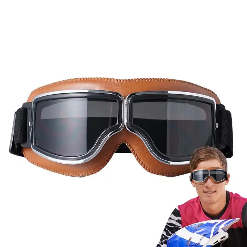 Riding Goggles Pilot Style Airsoft Scooter Cruiser Goggle Outdoor Sand And Motocross Adjustable Bike Eyewear For Helicopter Ski