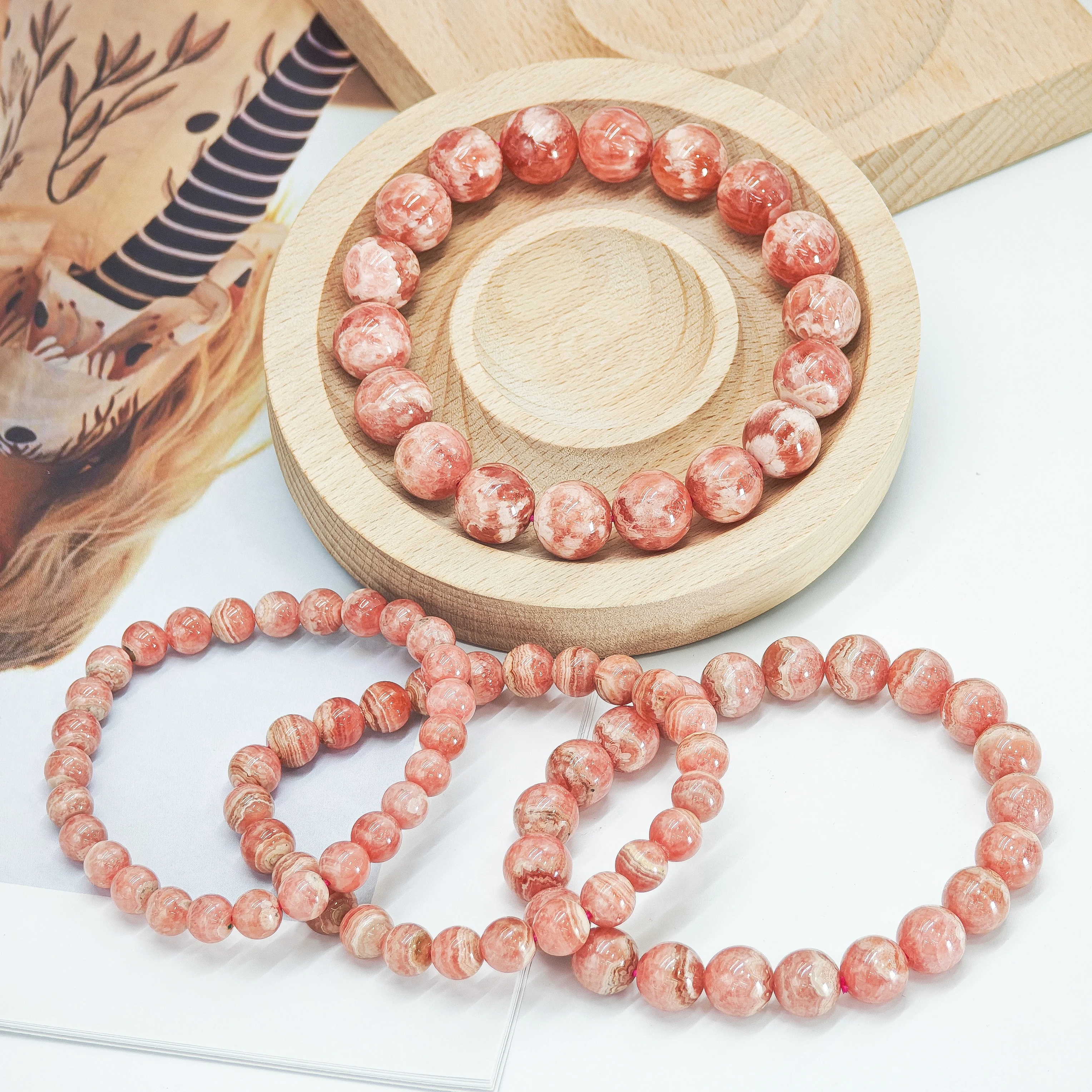 AAAA Brazilian Rhodochrosite Beads 6-12mm, Collector's Choice Gemstone Strand for Premium Jewelry Making,Free Shipping