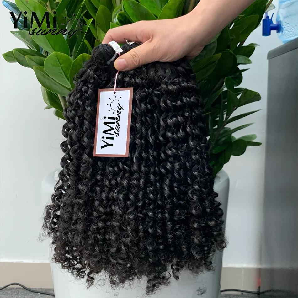 Yimisunny-Cabelo humano Remy virgem não processado, Malásia Weave, extensão de onda profunda, cabeça cheia, 100%, 4 pacotes por pacote, atacado