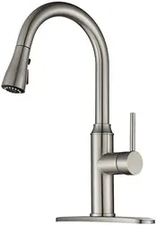 Kitchen Faucet Pull Down-Arofa Modern Single Hole Single Handle high arc Stainless Steel Brushed Nickel Kitchen