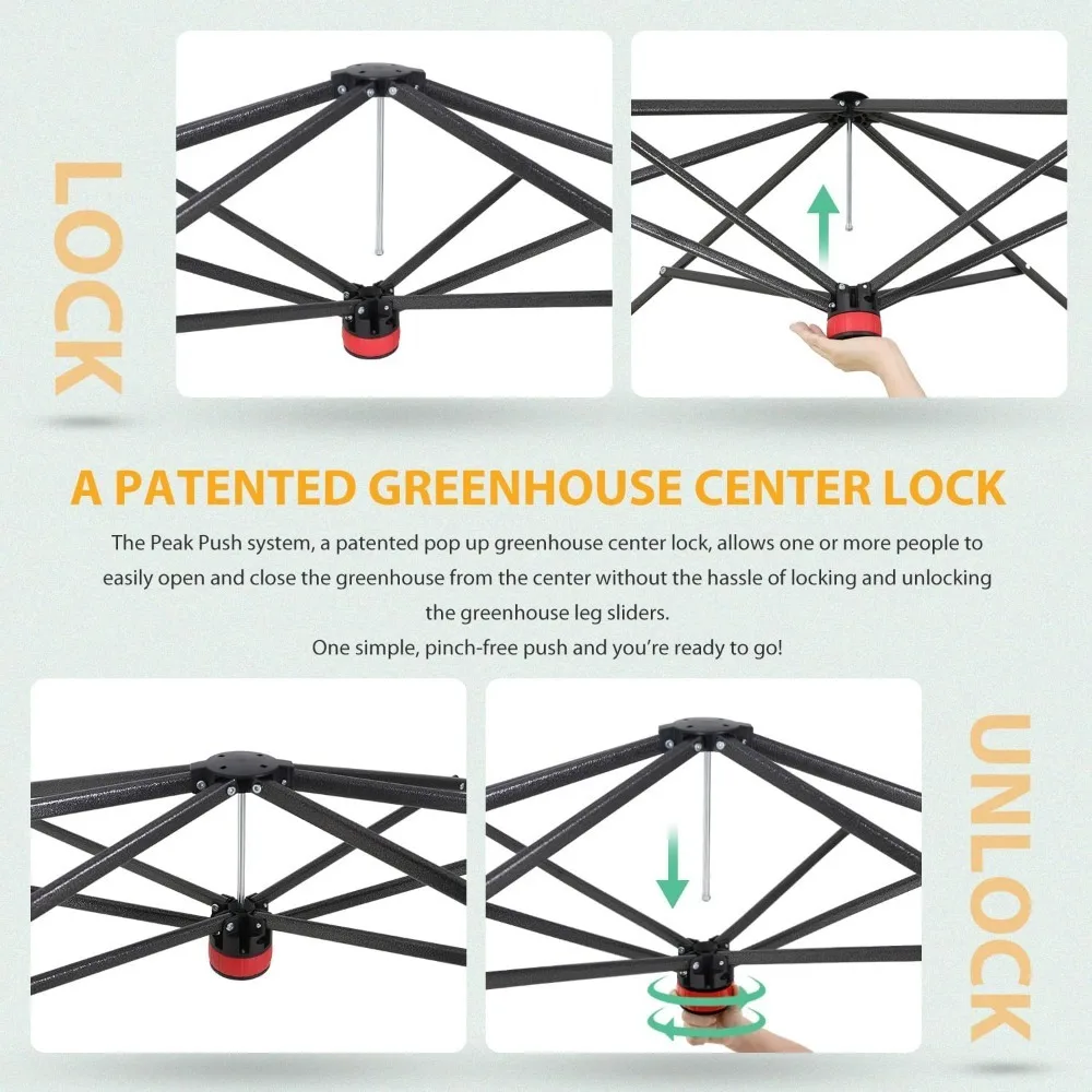 جديد - الدفيئة المحمولة للمشي باللون الأخضر مقاس 8 × 6، منزل أخضر للحديقة الداخلية والخارجية، أبواب ونوافذ بسحاب، غطاء من البولي إيثيلين #5