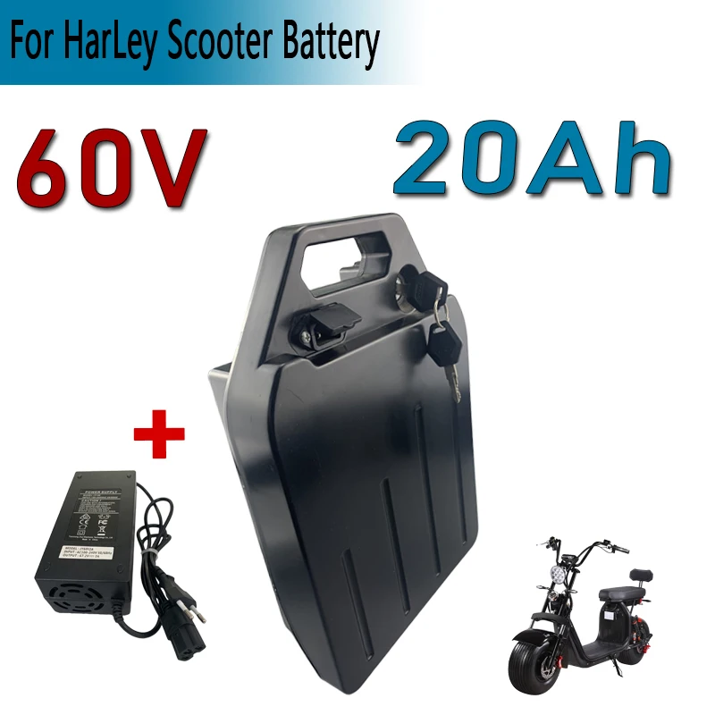 

Harley Electric Car Lithium Battery Waterproof Battery 60V 10Ah/15Ah/20Ah For Two Wheel Foldable Electric Scooter Bicycle