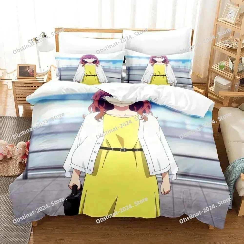 Anime The Ice Guy His Cool Female Colleague Bedding Set Print single Comforter Duvet Cover Pillow Case 3 Pieces Kids Adult Size