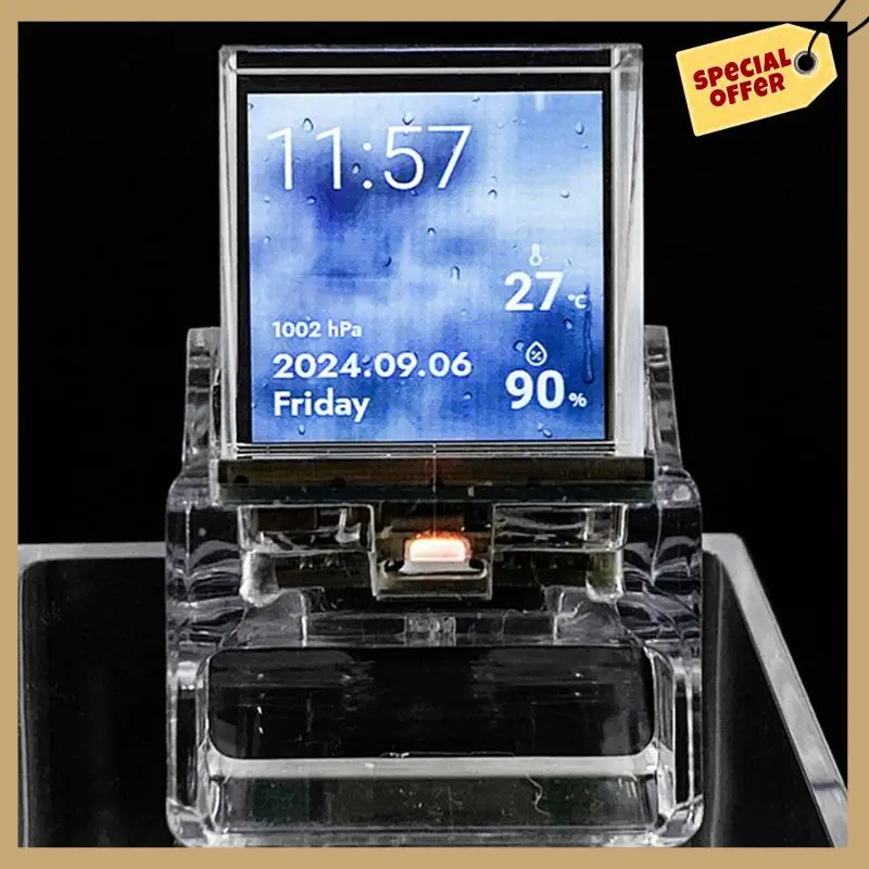 1,33-Zoll-Halbtransparenter Projektionsfernseher WIFI Temperatur Luftfeuchtigkeit Wetter ESP32-S3 Aida64 Unterbildschirm Holographischer Bildschirm A