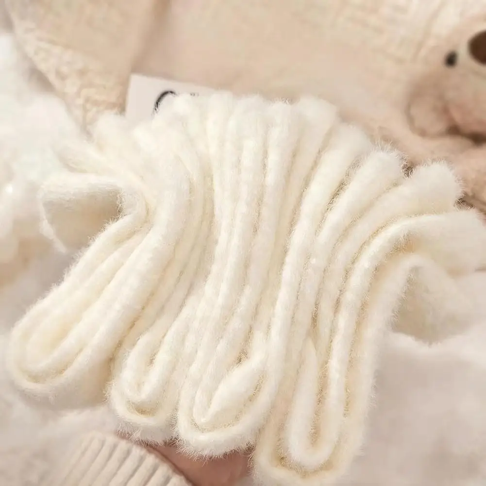 5 أزواج المرأة الدفء جوارب نقية بيضاء دافئة أفخم الجوارب السميكة أنبوب الأوسط لطيف لينة مريحة الجوارب لفصل الشتاء الخريف