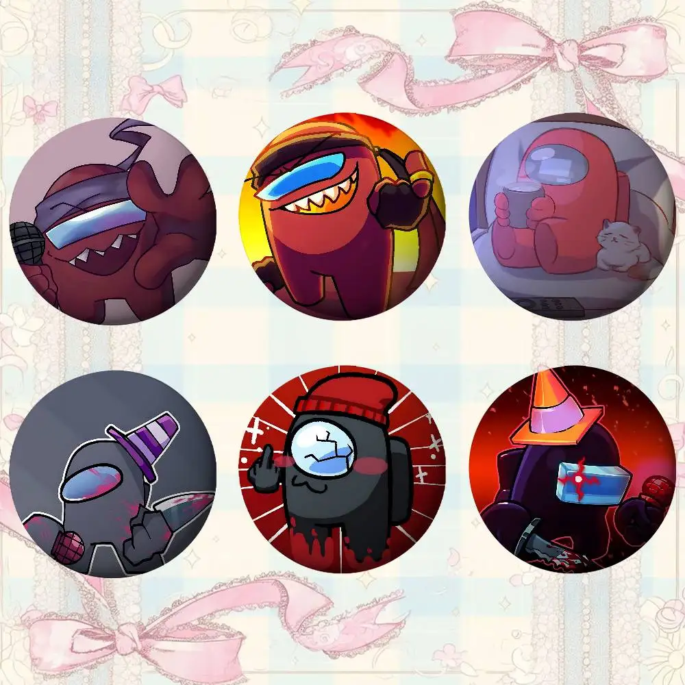 Are You The I-Impostor Anime Brooches Stylish Ornament Pins Exquisite Round Badge Bag Accessories Jewelry Gifts
