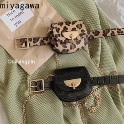 Miyagawa Leopard Print Small Bag for Women Versatile Wallet Fashionable Belt for Women Detachable Small Waist Packs Cool Ins Bag