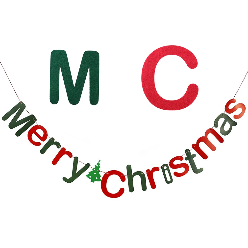 

3 Meters Christmas Tree Letters Bunting Garland Nonwoven Wall Door Party Decor Wedding Birthday Carnival Easter New Year Xmas