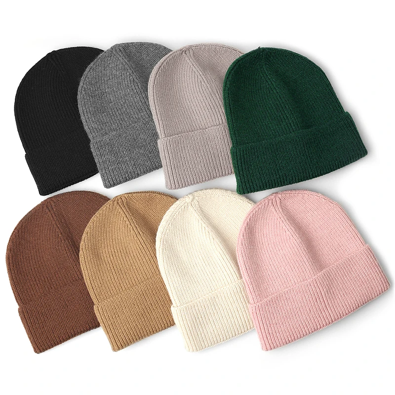 

Women Knitted Beanie Hat Solid Unisex Autumn Winter Men Skullies Beanies Thick Warm Casual Beanie Hats Female Soft Rolled Cap