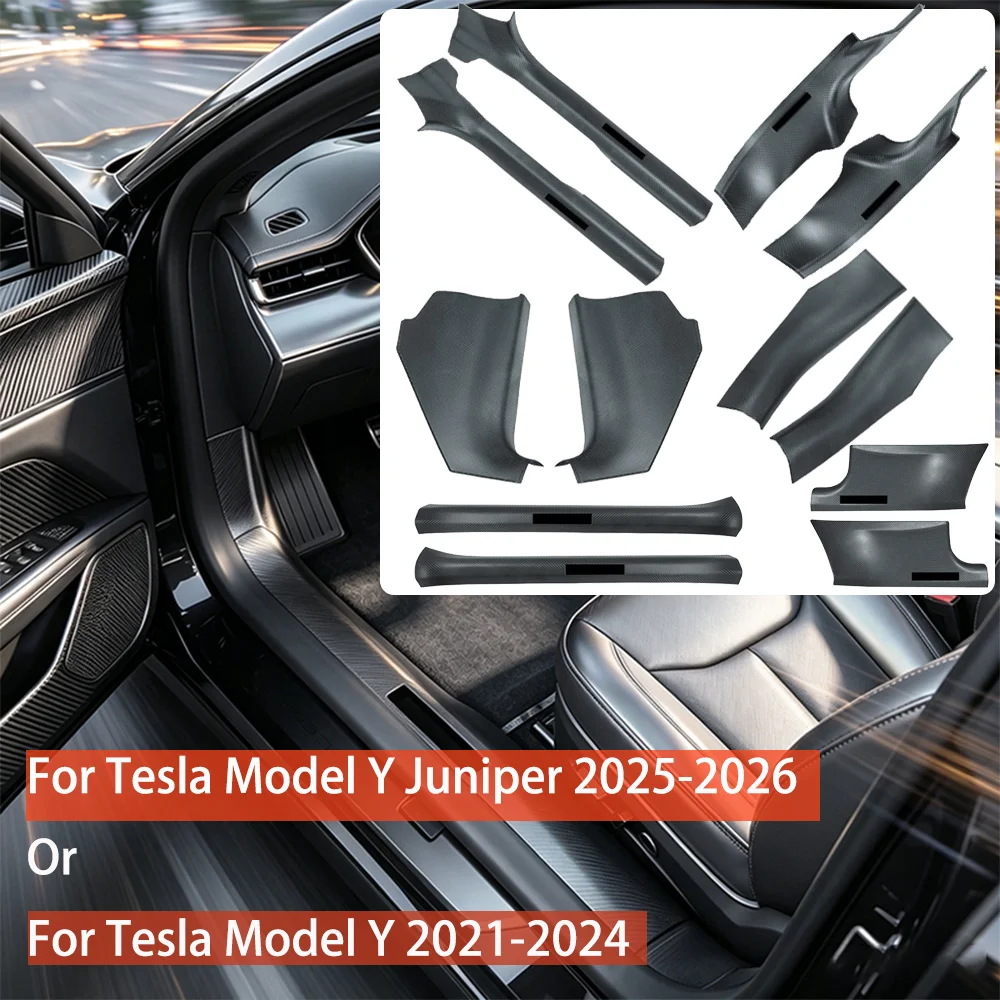 For Tesla Model Y 2021‑2024 Or Model Y Juniper Door Sill Protector Seat Anti‑Kick Pad Corner Protector Anti‑Scratch Accessories