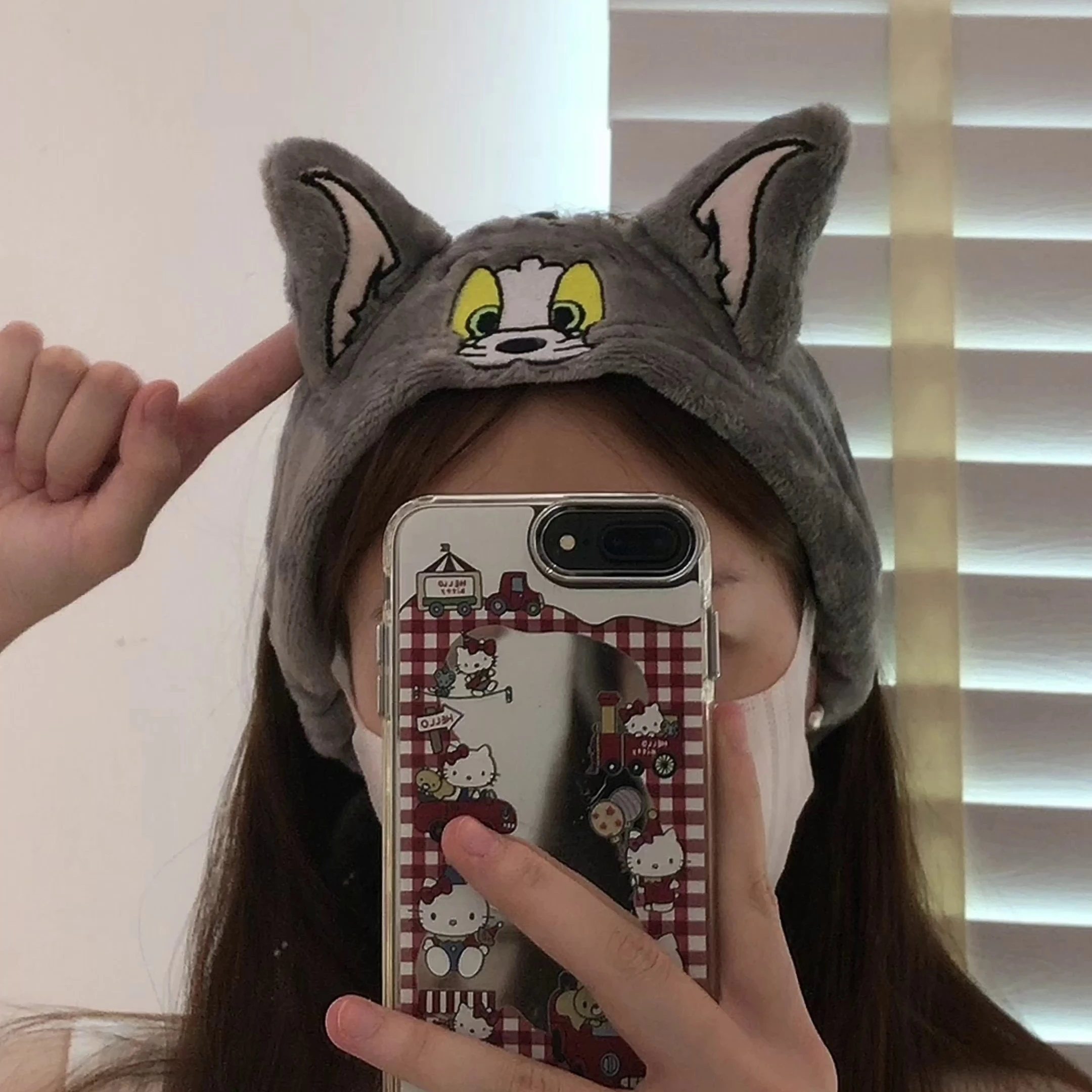 Lovely Tom and Jerry Hair Band Cartoon Anime Headband Japanese Style Cat Mouse Put on Makeup Wash Face Headband Girl