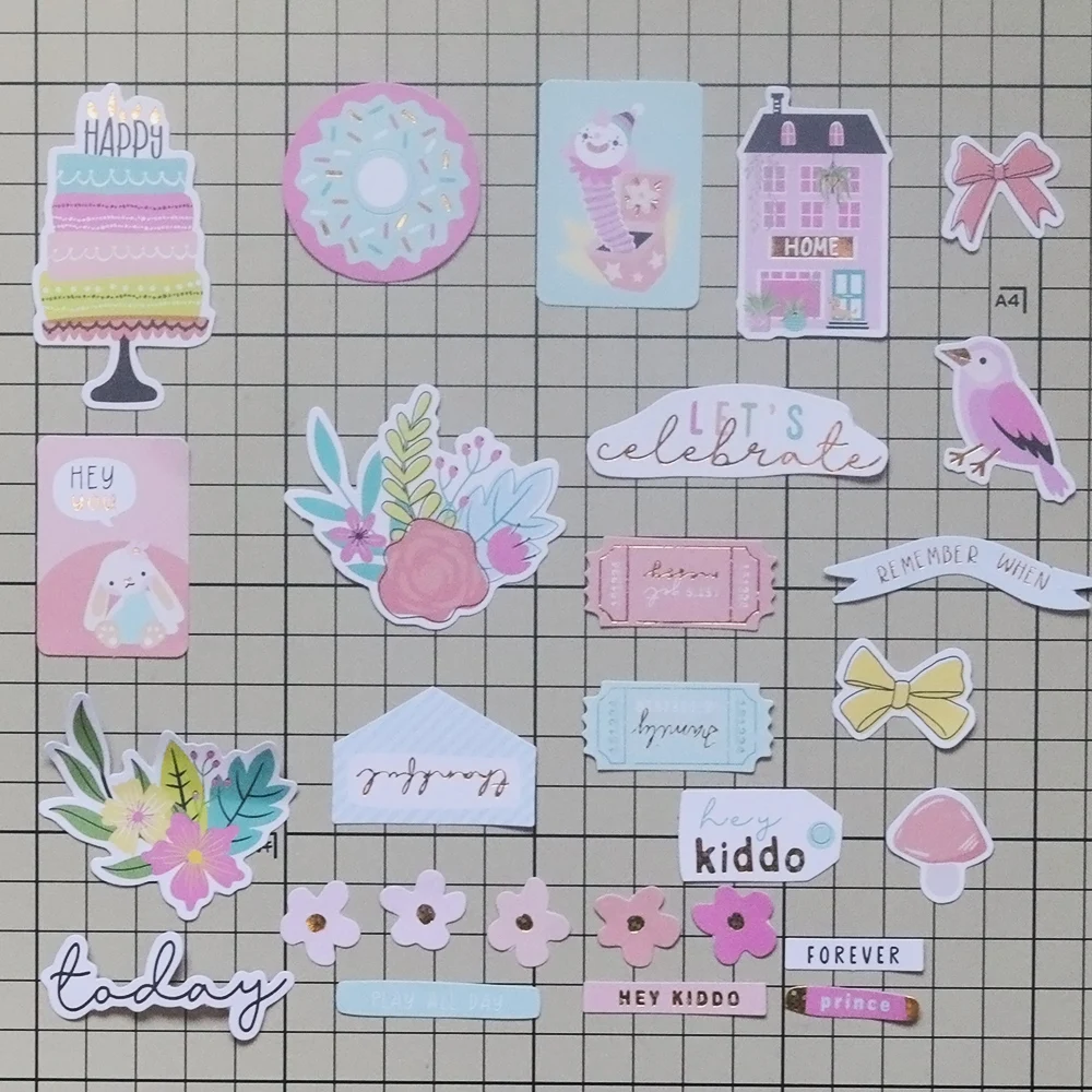 Creative Path 162 Stück Sweetie Kiddo Papier-Stanzformen, niedliche Scrapbooking-Stanzformen, Ephemera für die Herstellung von Geburtstagskarten, Journaling – Detail 4