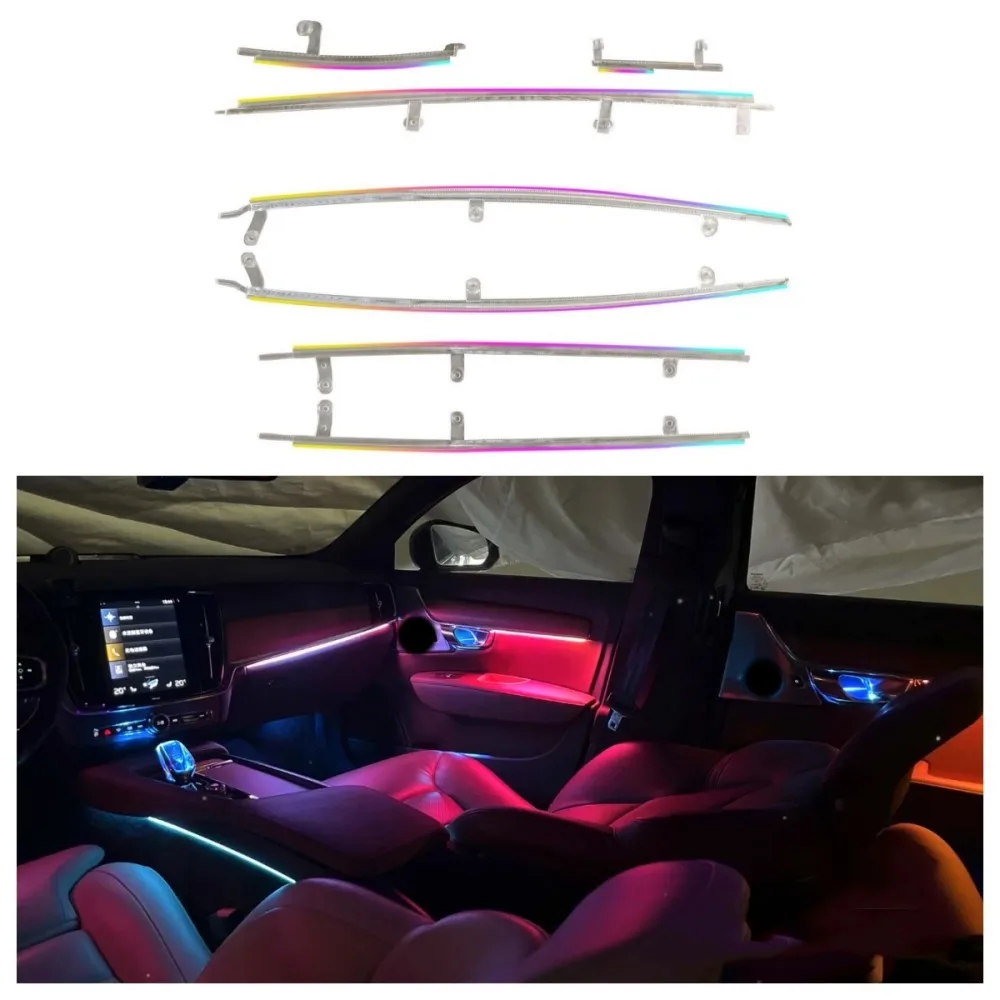 

Car atmosphere light LED64 color for Volvo S90 V90 dynamic horn door interior light APP control high quality lighting system