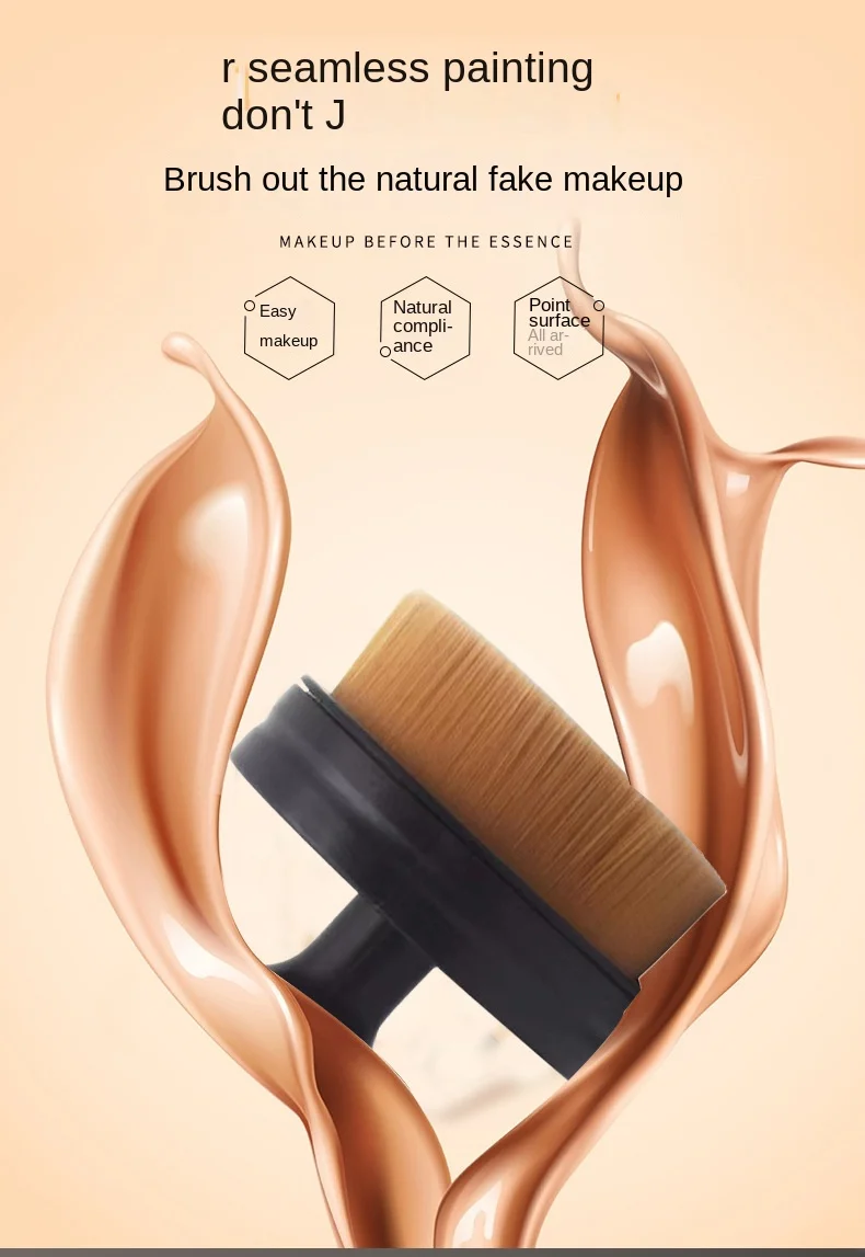 1 brocha para base con sello Push-Pull en forma de O, brochas de maquillaje con sello, brocha para colorete en polvo, juego de brochas de maquillaje cosmética líquida