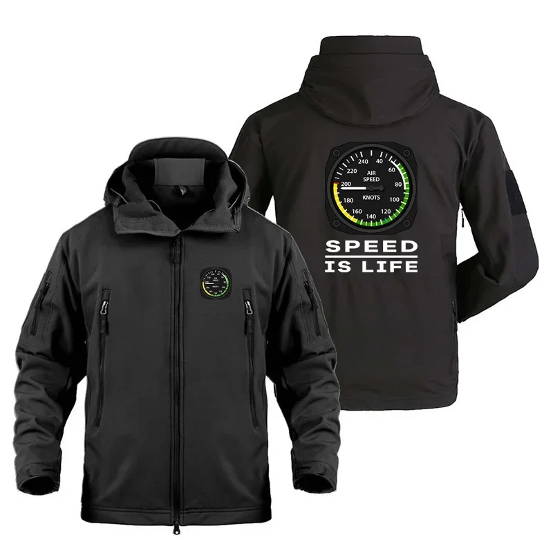 Speed Is Life Aviation Pilots Man Coats Fleece Warm Shark Skin SoftShell Jackets for Men