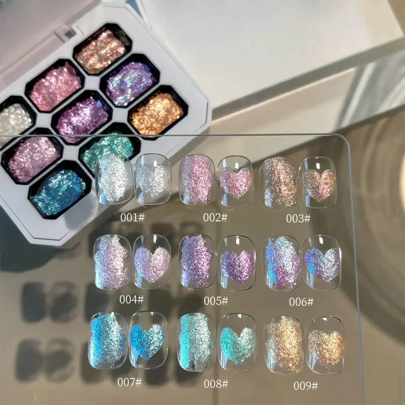 مجموعة معجون مسحوق جل لامع ثلاثي الأبعاد مكونة من 9 ألوان، مستقطبة فائقة السطوع، لاصق للنمذجة للحرف اليدوية والمشروعات الفنية #2