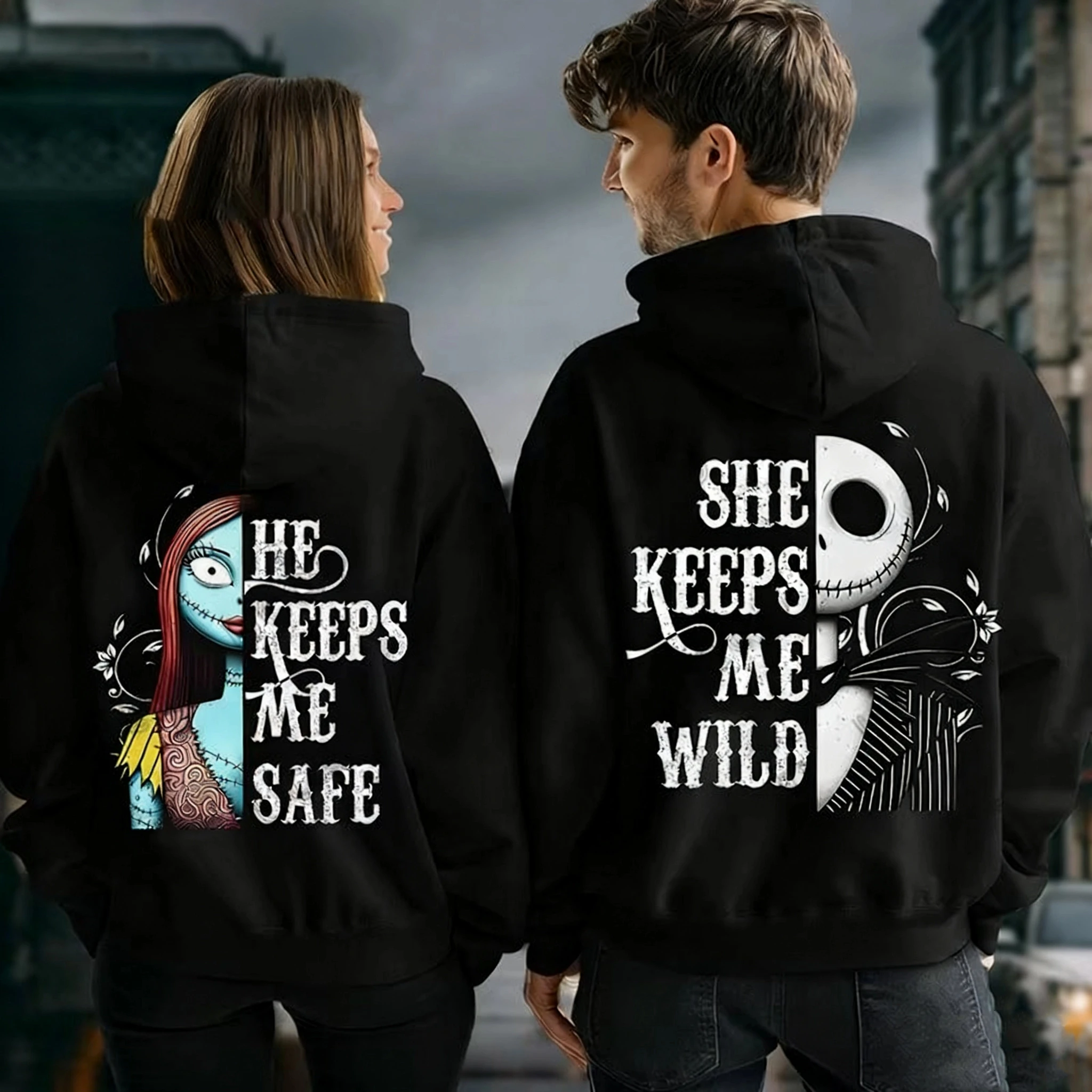 

Disney men's sweatshirt with Christmas elements, autumn and winter warm hoodie, casual and fashionable men's wear