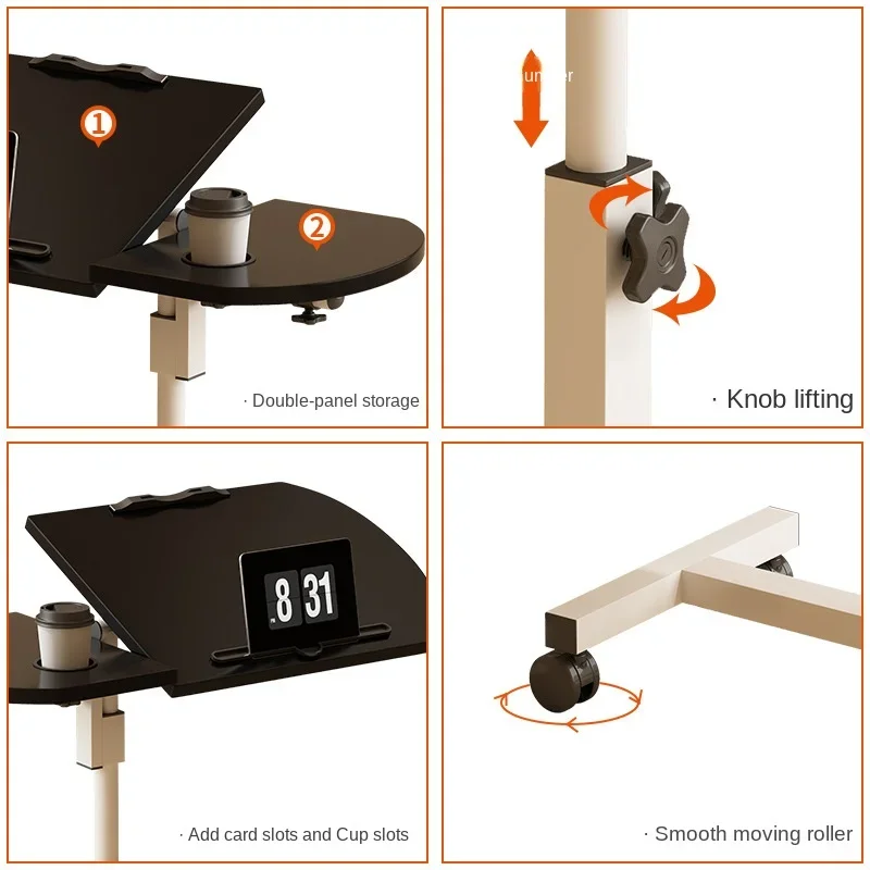 مكتب كمبيوتر محمول بسيط محمول ، مكتب كمبيوتر سرير ، طاولة بجانب السرير لرفع الأرضيات ، ملحقات مكتب مكتب