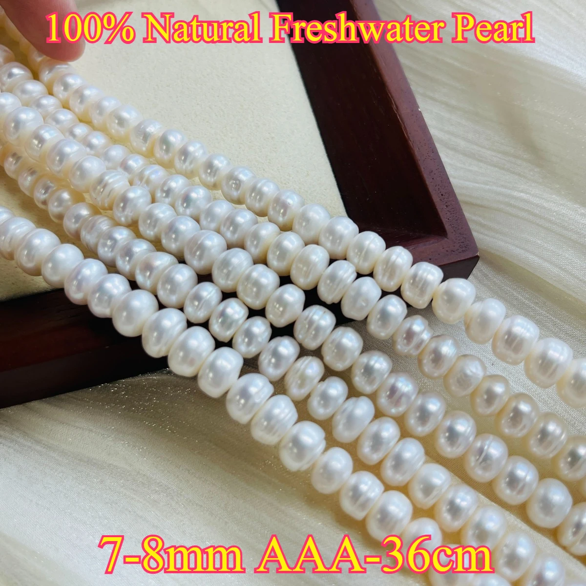 

7-8mm AAA Fine Natural Freshwater White Oval Delicate Pearl Spacer Bead Jewelry Make DIY Necklace Bracelet Women Gift Wedding