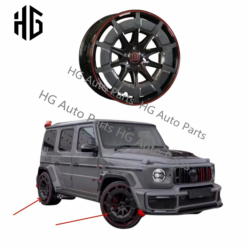 

Wholesale Factory Custom 22-24inches Forged Wheel Hubs Upgrade to BB Style Real Carbon Fiber Wheel Rims For G Class Wagon