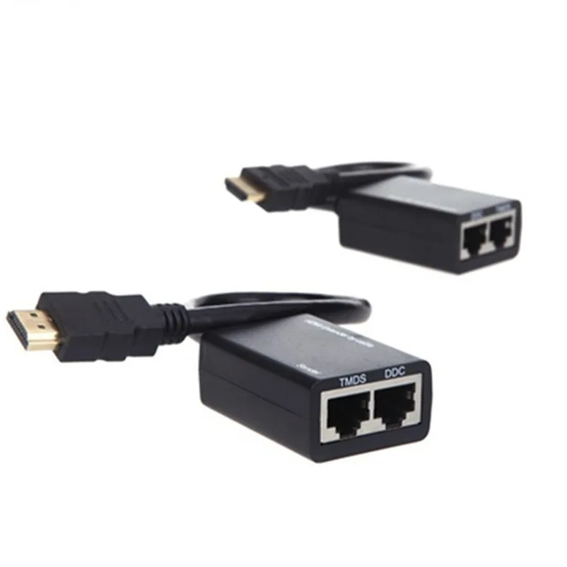 

Удлинитель HDMI 30 м через 2 кабеля Ethernet (1080P)