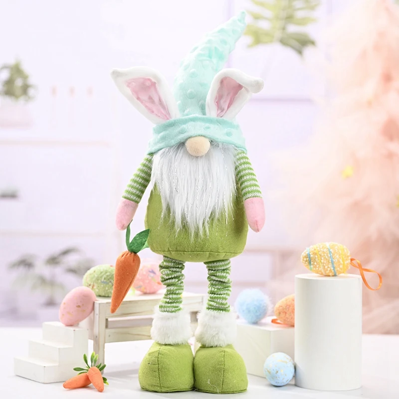 Easter Bunny Gnome  Carrot Plush Toys Doll Kids Easter Home Decor