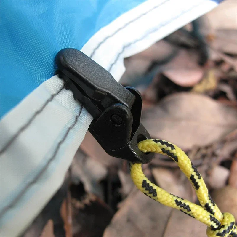 10pcs Travel Outdoor Camping Plastic Double Hole Tent Rope Buckle Clip