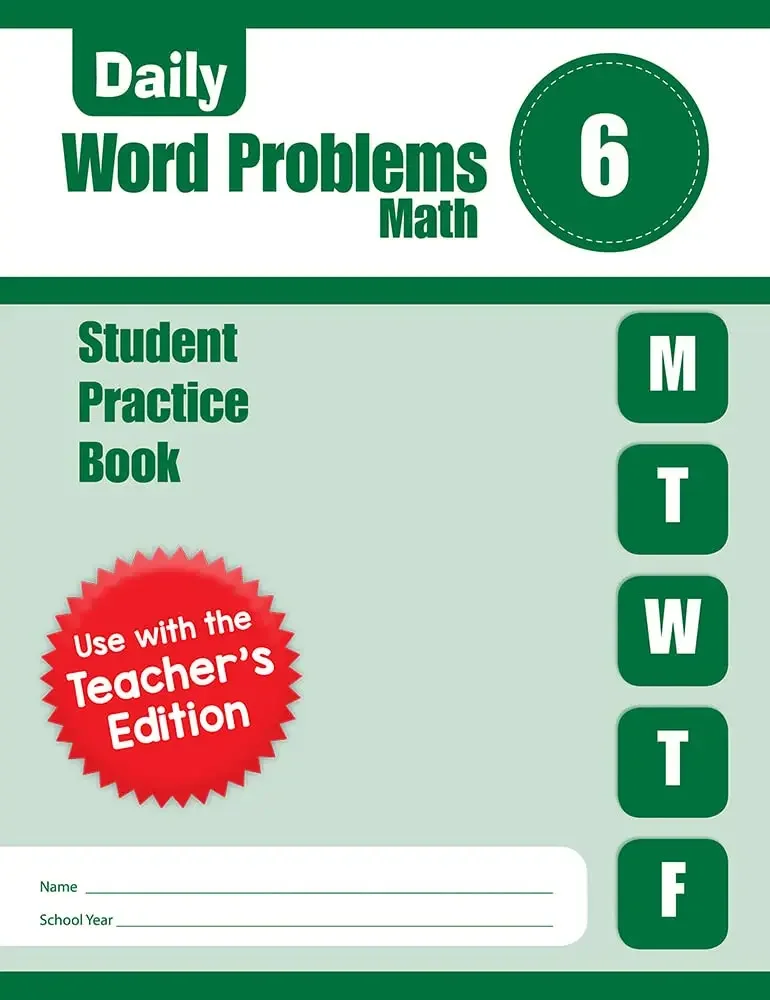 Evan-Moor Daily Word Problems Math, Grade 6 Student Book,aged 9 10 11 12, English book 9781629388861