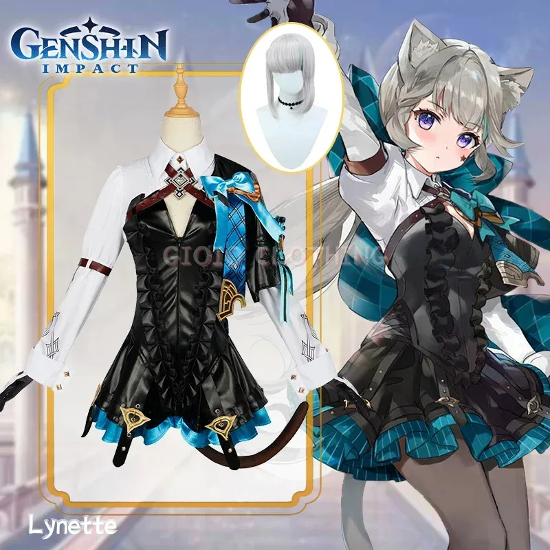 

Genshin Impact Lynette Cosplay Uniform Costume Anime Chinese Style Halloween Costumes For Women Game