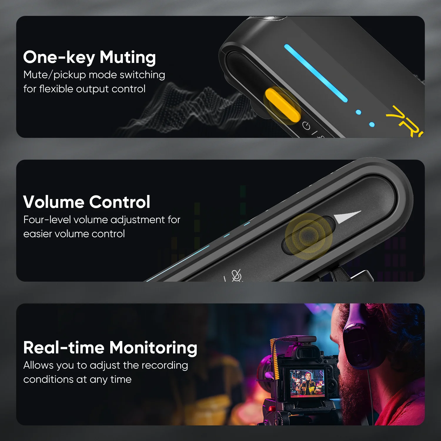 7RYMS iRay DW40 Four-channel Lavalier Wireless Microphone 4 Audio Tracks Individual Output Noise Cancellation Lapel Microphone