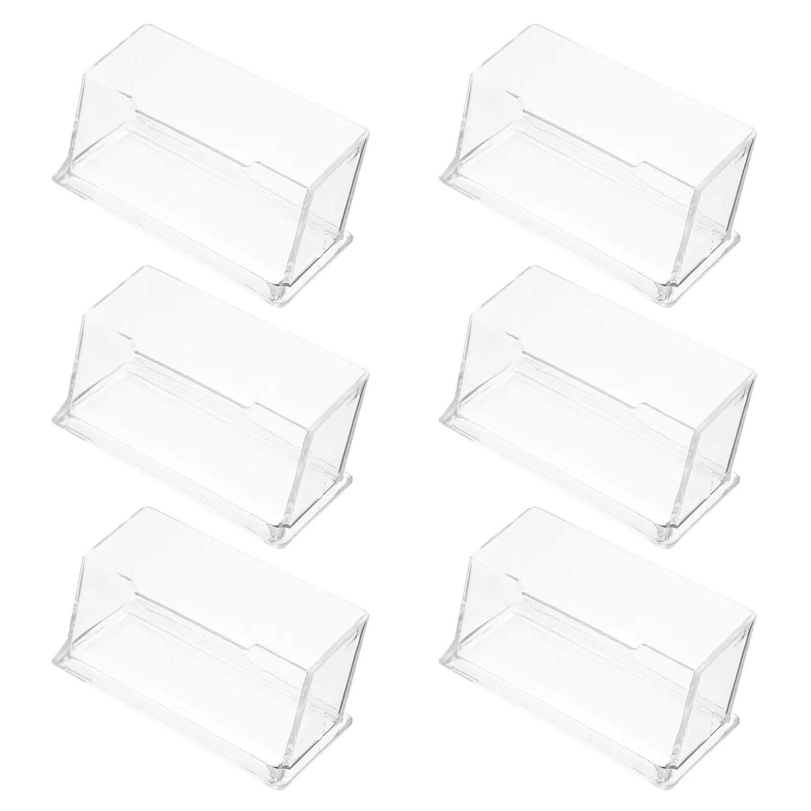 3Pcs Premium Material Business Card Stand Large Capacity Transparent Design Office Desktop Organizer Desktop Business Card Box