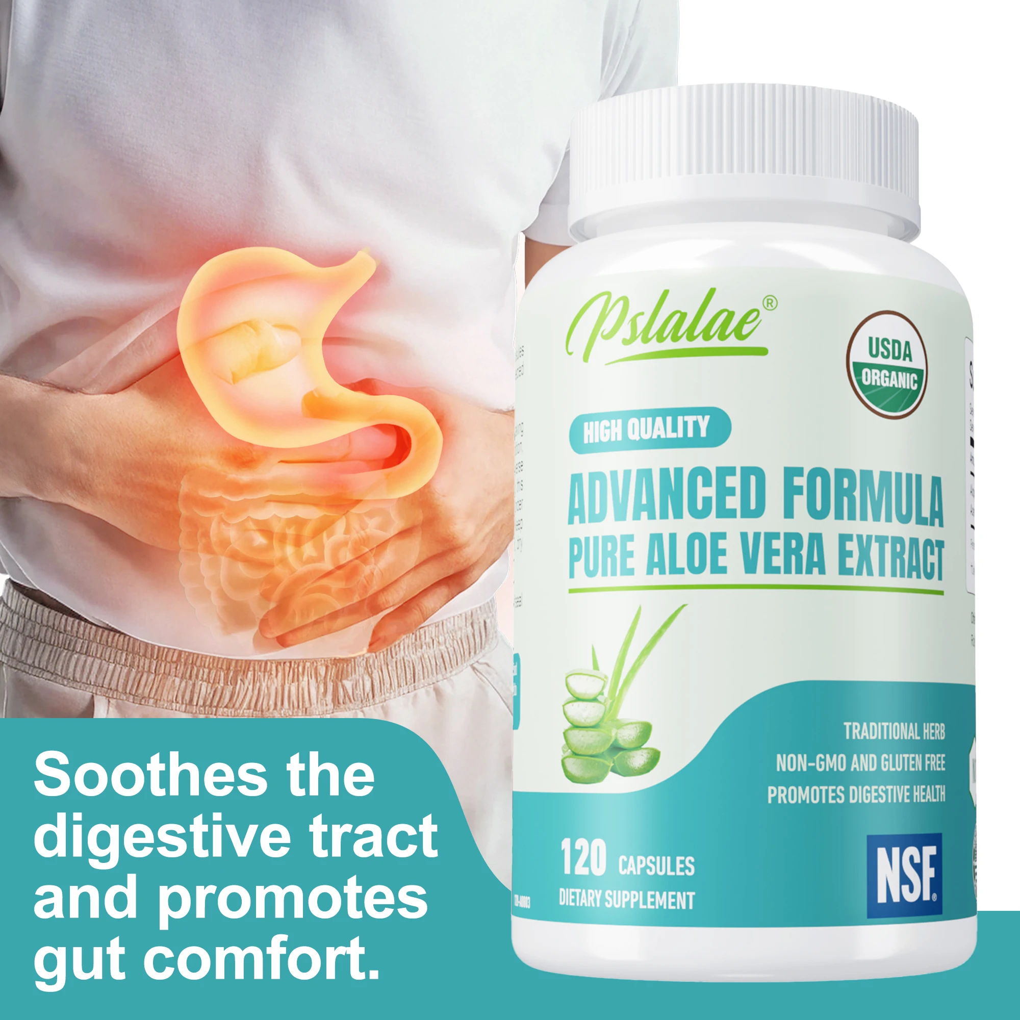 

Aloe Vera Capsules - Improves Immunity, Supports Gut and Digestive Health, Boosts Cellular Energy, Improves Energy Levels