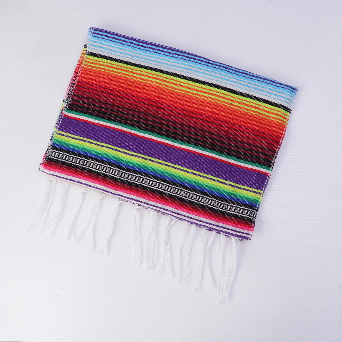 

Colorful Rainbow Table Cloth Cotton Stripe Design Easy Clean Table Runner for Wedding Party Dinner Decoration Picnic Mat