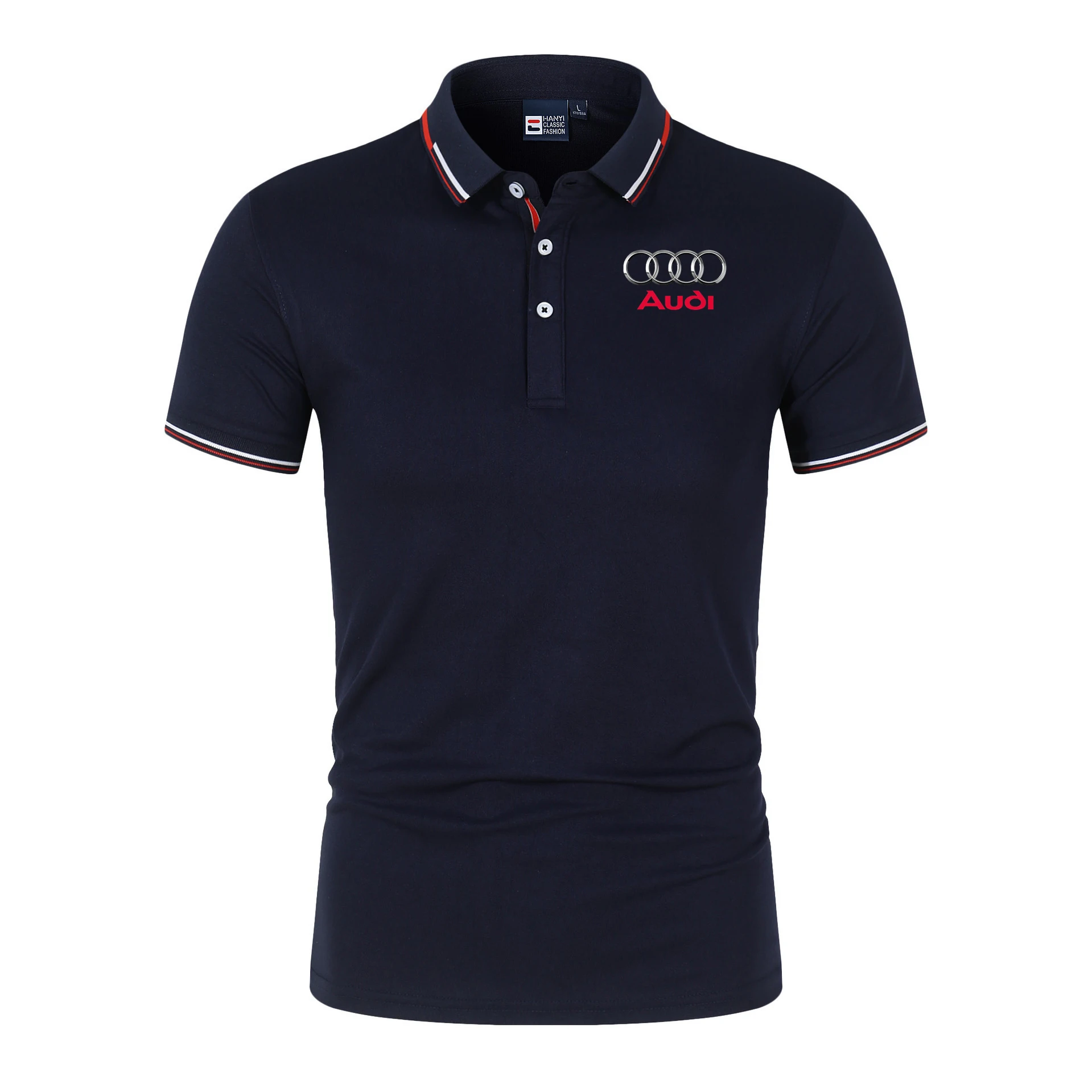 2026 Hochwertiges Rollkragen-T-Shirt, Audi 4S Shop Kurzarm-Shirt, Modisches Sport-Poloshirt
