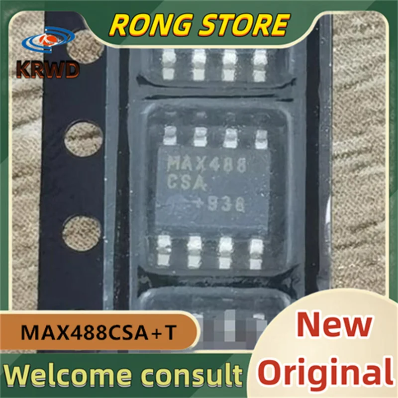 5PCS MAX488CSA New Original MAX488CSA+T  MAX488  RS-422/485 SOP-8