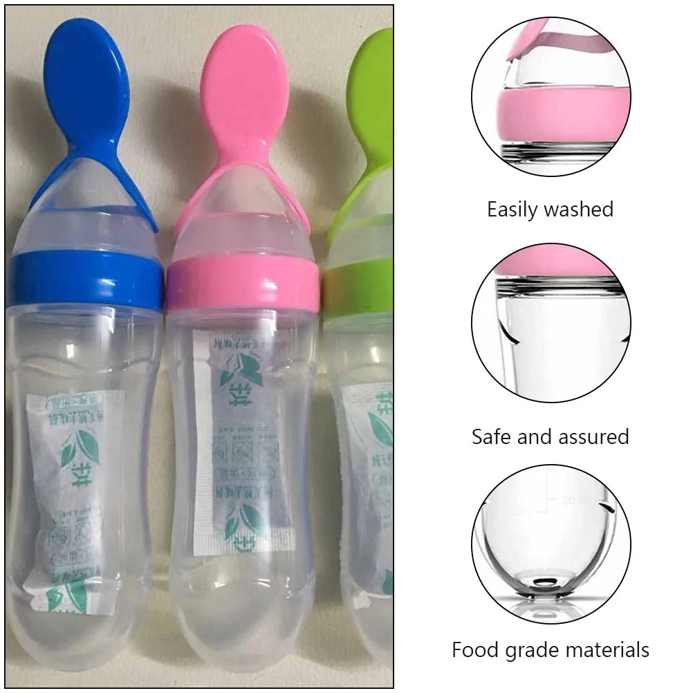 

6 шт., детские бутылочки для кормления, рисовая паста, ложка, бутылочка, пищевая безопасность, легко чистится, бутылочка для кормления новорожденных