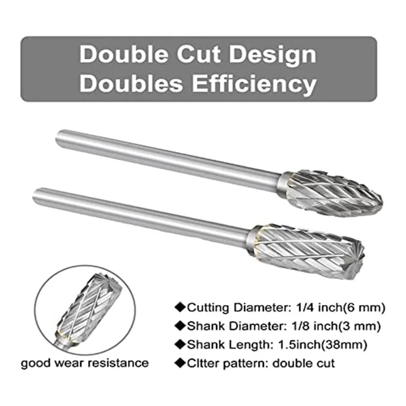 ชุดดอกสว่านคาร์ไบด์ L74A, ความยาวหัว 1/8 นิ้ว (3 มม.) และ 1/4 นิ้ว (6 มม.) สำหรับงานไม้, งานแกะสลัก, งานแกะสลักโลหะ, การเจาะ, การขัด