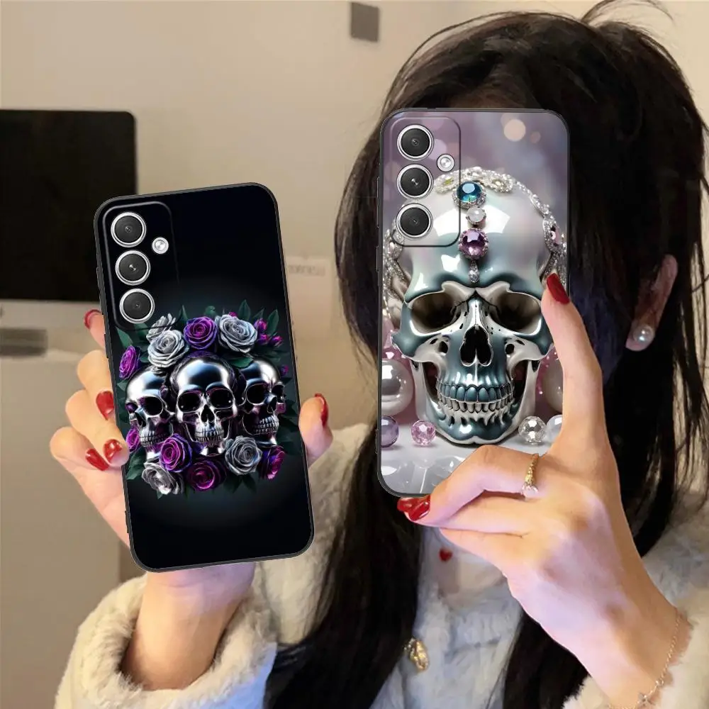 

Чехол для мобильного телефона Silver Skull для Samsung Galaxy S26 S25 S24 S23 S22 S21 S20 Note20 Plus FE Ultra, красочный чехол