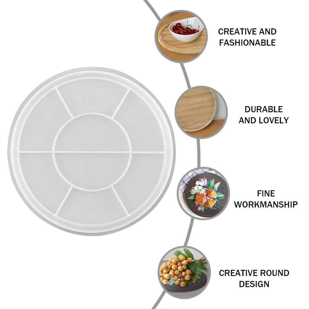 

2pcs Fruit Dessert Tray Mold Silicone Round Storage Tray Making Tool For Diy Epoxy Resin Craft Jewelry Organizers Holder