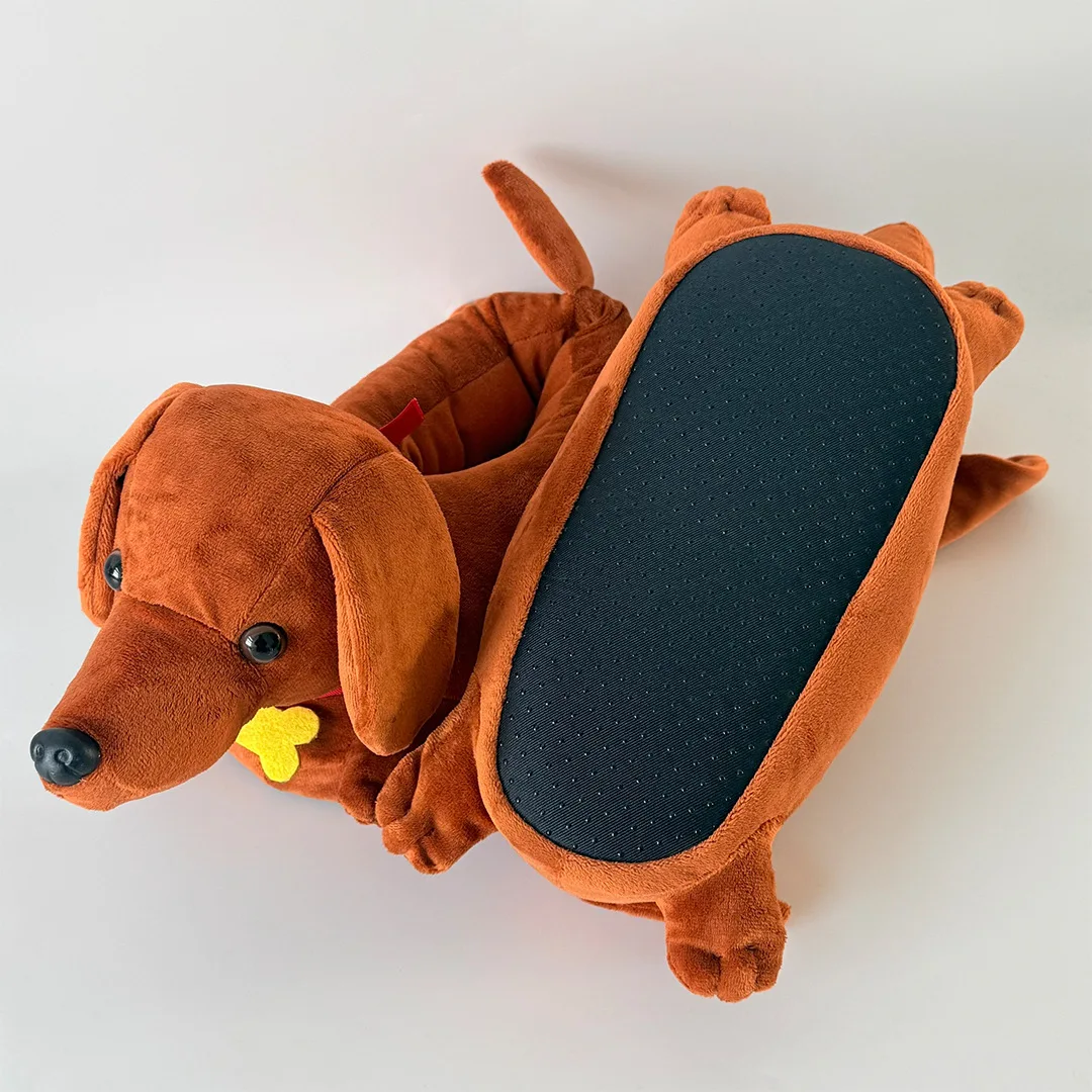 

Plush Slippers Cozy Dachshund Slippers For Women Men, Plush Fuzzy Warm House Shoes For Indoor Home Use In Autumn Winter