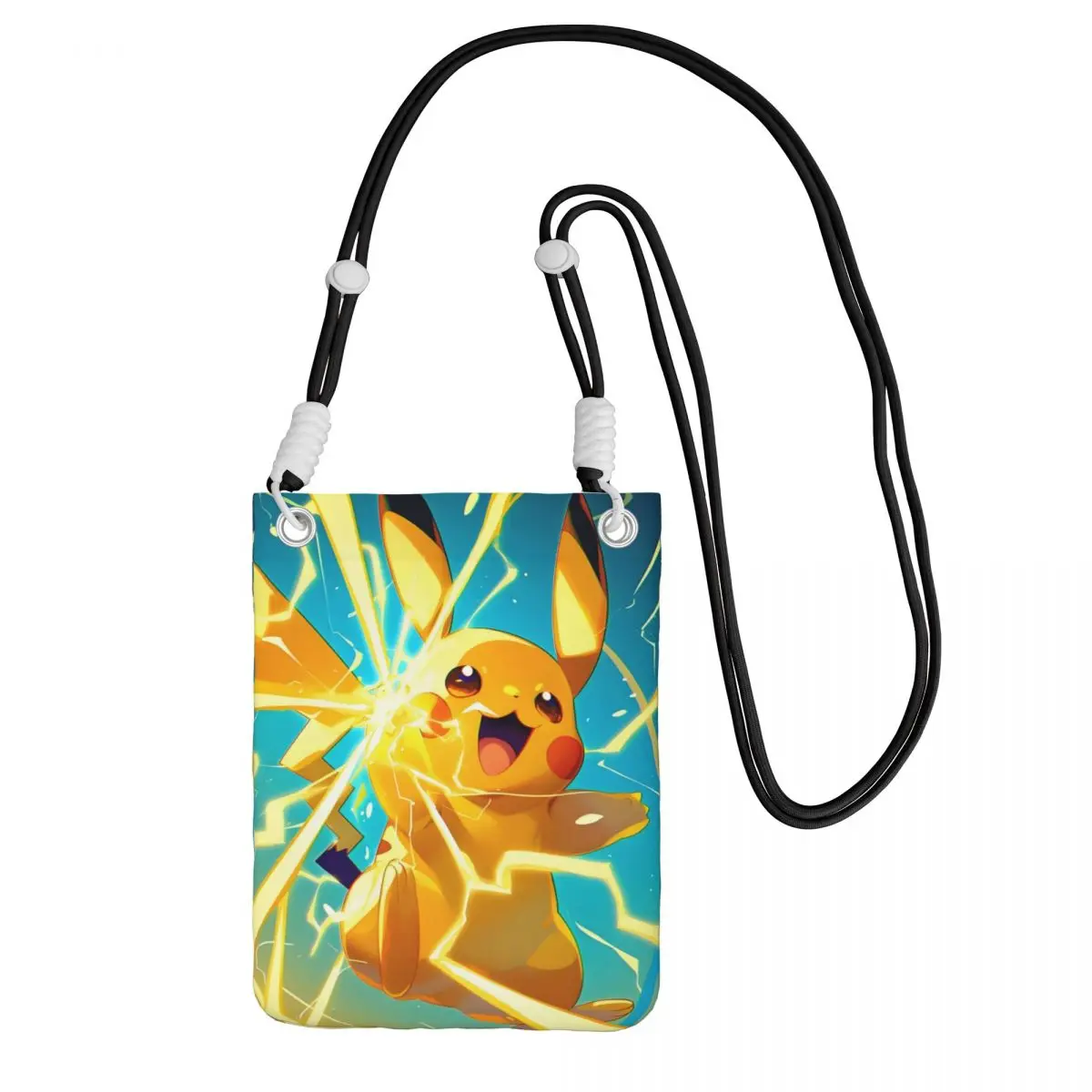 

Custom Cool P-Pikachus Mobile Phone Bag Women Men Series Video Games Shoulder Crossbody Bag For Travel Adjustable Length