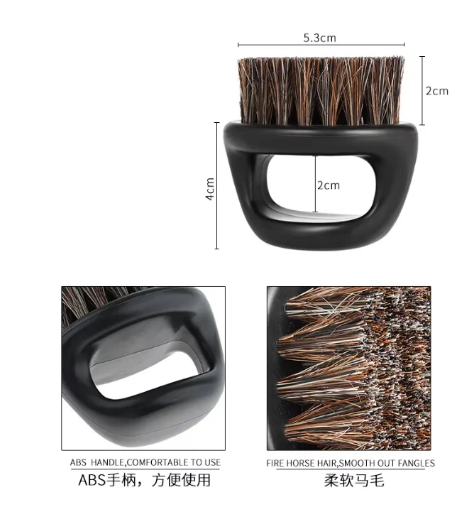 100Pcs Ring Design Horse Bristle Men Shaving Brush Plastic Portable Barber Beard Brushes Salon Face Cleaning Razor Brush