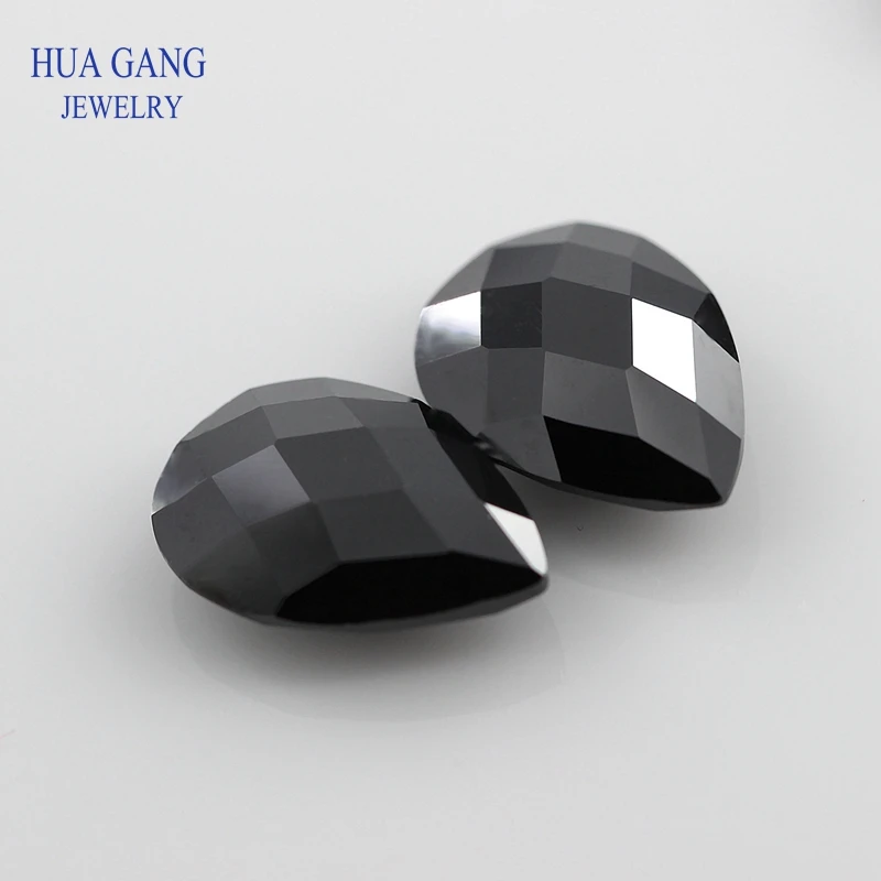 5A Pear Double CheckerBoard Cubic Zirconia Stone Multicolor Brilliant Cut Loose CZ Stones Synthetic Gems Beads For Jewelry