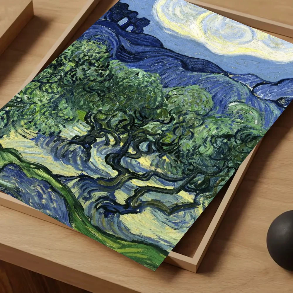 1pc Van Gogh Masterpiece Poster Self-adhesive Art Waterproof Paper Sticker Coffee House Bar Room Wall Decor
