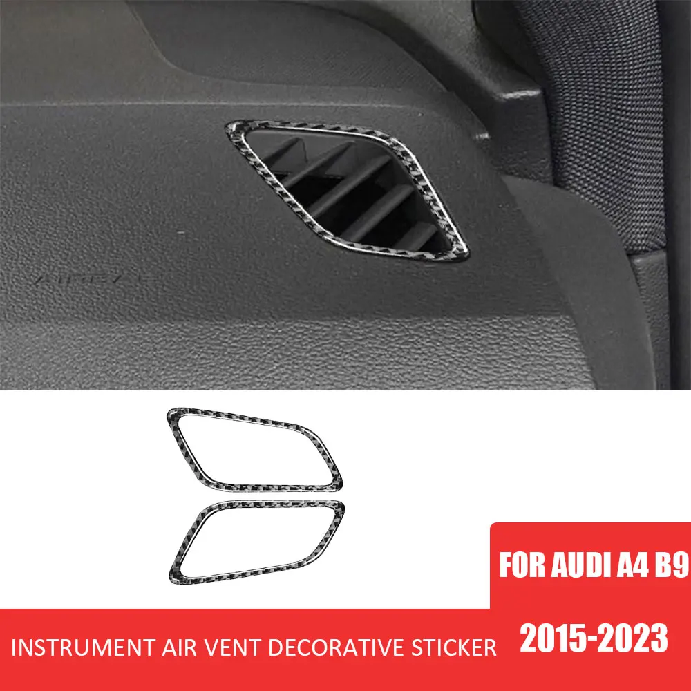 

Car Dashboard Air Outlet Decorative Frame Sticker Carbon Fiber for Audi A4 B9 2015-2023 Automotive Interior Accessories